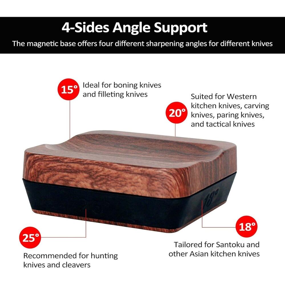 Rolling Knife Sharpener Kit Metal Knife Sharpening System with Magnetic Base 15/ - Picture 5 of 6